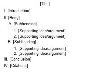 Preliminary outline for argumentative essay